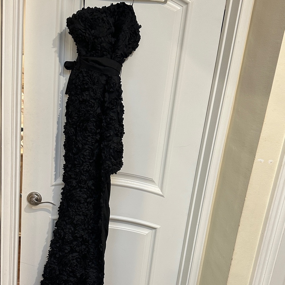 Elegant Black Textured Gown